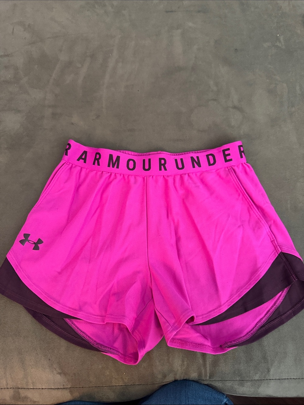 Under Armour Hot Pink Women's Athletic Shorts with Dark Trim
